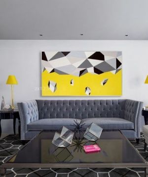 最新现代时尚公寓客厅沙发背景墙图片