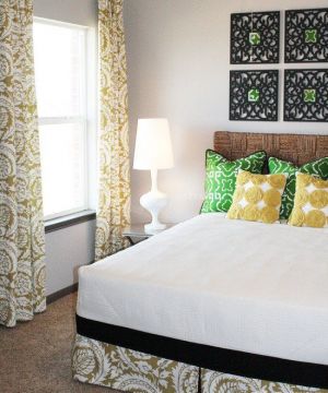 2023美式家装65平小户型卧室窗帘装修效果图片