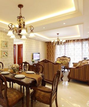 2025特色家装客厅餐厅吊顶设计装修效果图片大全