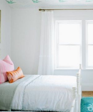 小户型小清新卧室白色墙面装修效果图大全2023图片