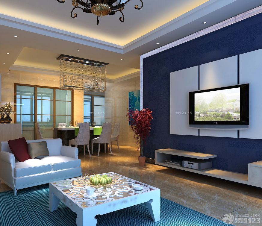 小户型住宅客厅电视墙装修效果图大全2025图片