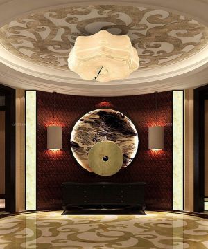 最新简欧风格玄关吊灯设计装修样板间