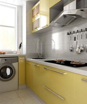 最新现代厨房黄色橱柜设计装修效果图片