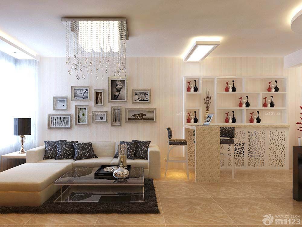 2025现代客厅水晶灯装修效果图片