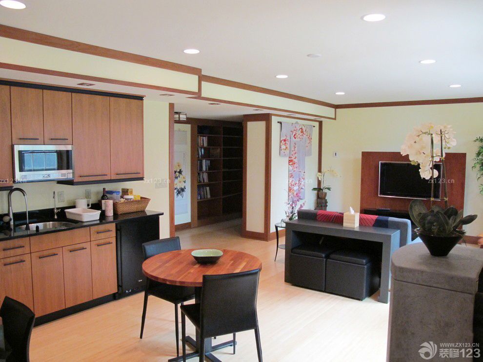 简约小户型装修日式开放式厨房设计效果图大全