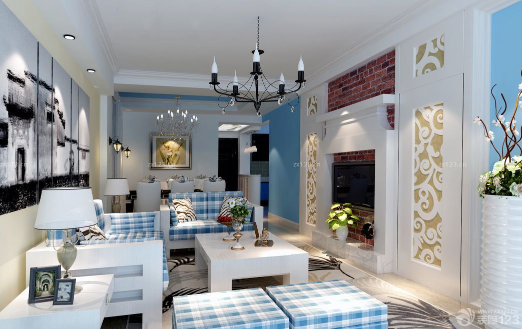 地中海风格交换空间小户型设计效果图