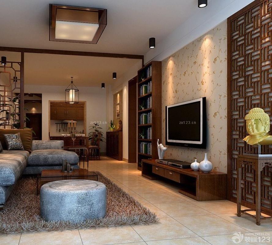 两室两厅小户型电视背景墙壁纸装修效果图大全2025图片