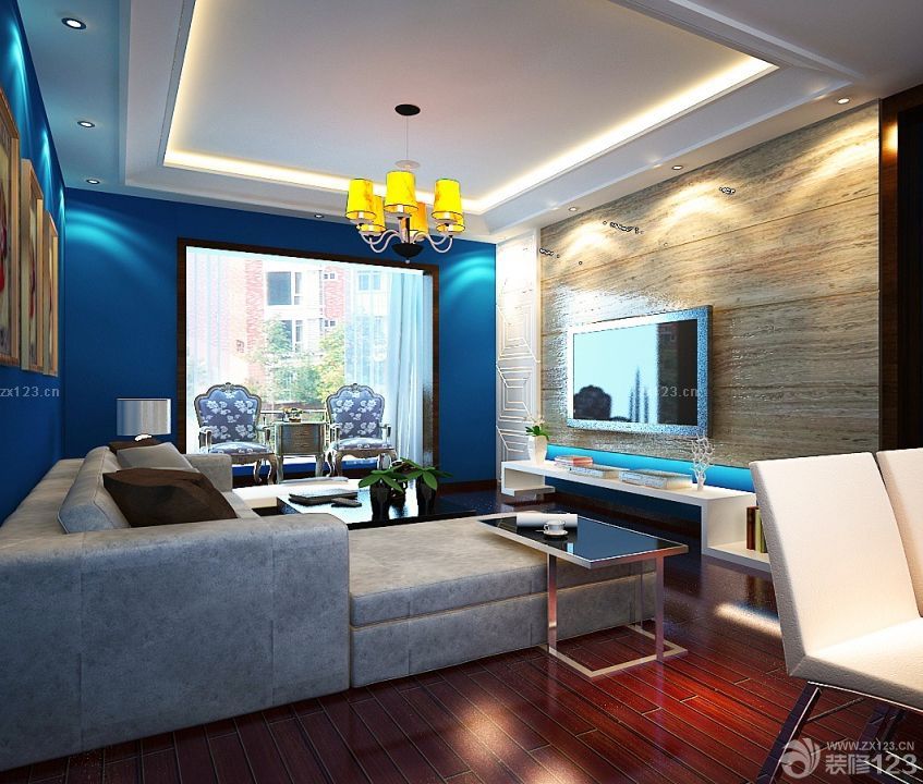 小户型混搭客厅电视背景墙装修效果图大全2025图片