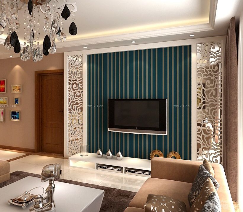 两室一厅小户型电视背景墙装修效果图大全2025图片