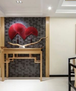 新中式家装玄关装修设计样板间欣赏