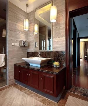 中式风格家庭卫生间镜子装修样板间欣赏