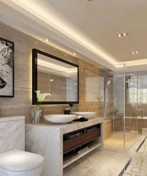 最新简欧设计风格卫生间浴室装修样板间