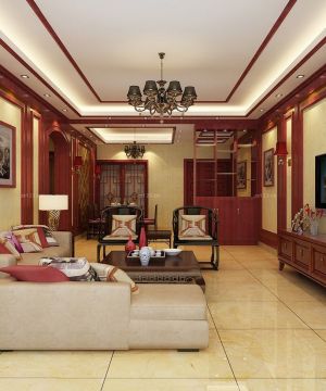 中式混搭家居房子客厅装修设计图片欣赏