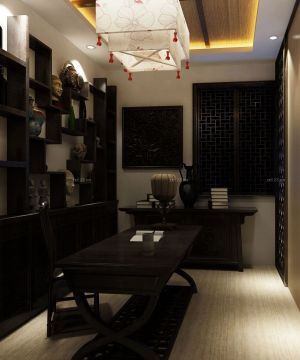 中式家居房子书房装修设计图片欣赏
