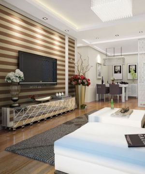 70小户型现代简约客厅电视背景墙装修效果图大全2025图片