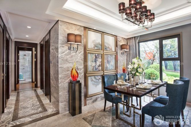 最新150平米时尚混搭风餐厅装修效果图片
