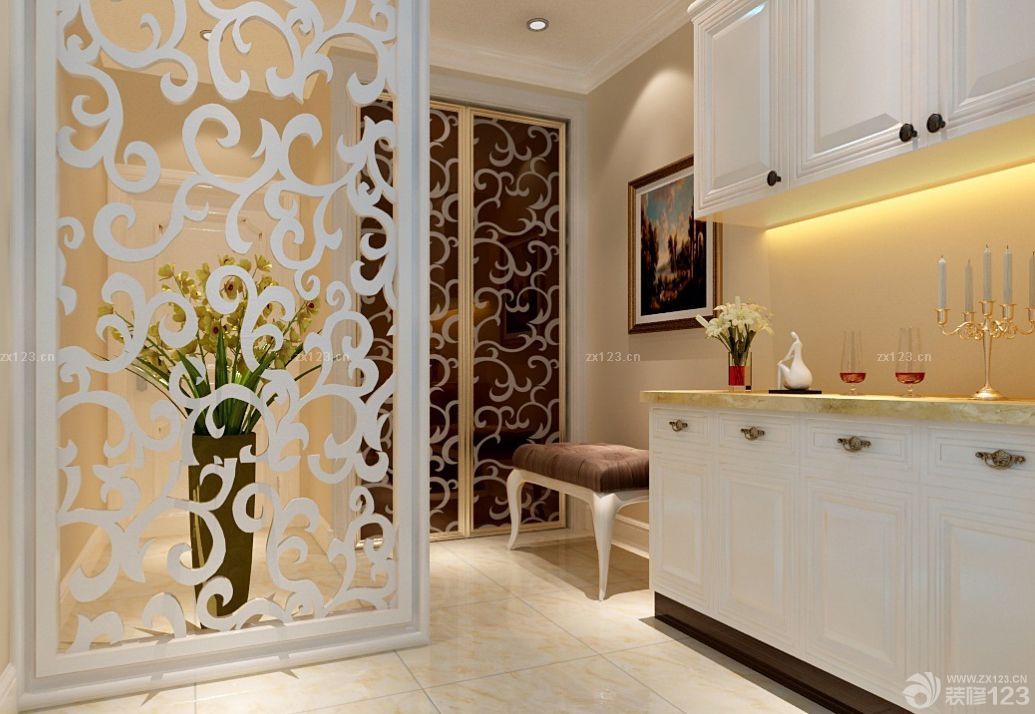 2025最新家装进门玄关到顶鞋柜装修效果图