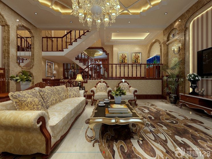 2025经典家装客厅多人沙发设计装修效果图