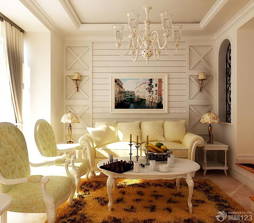 2025小户型家装客厅沙发背景墙装修效果图片