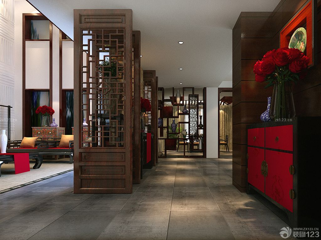 中式风格家装隔断设计装修效果图片