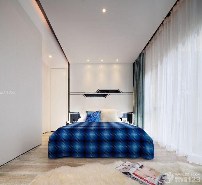 简约时尚风格家居卧室床头背景墙图片欣赏