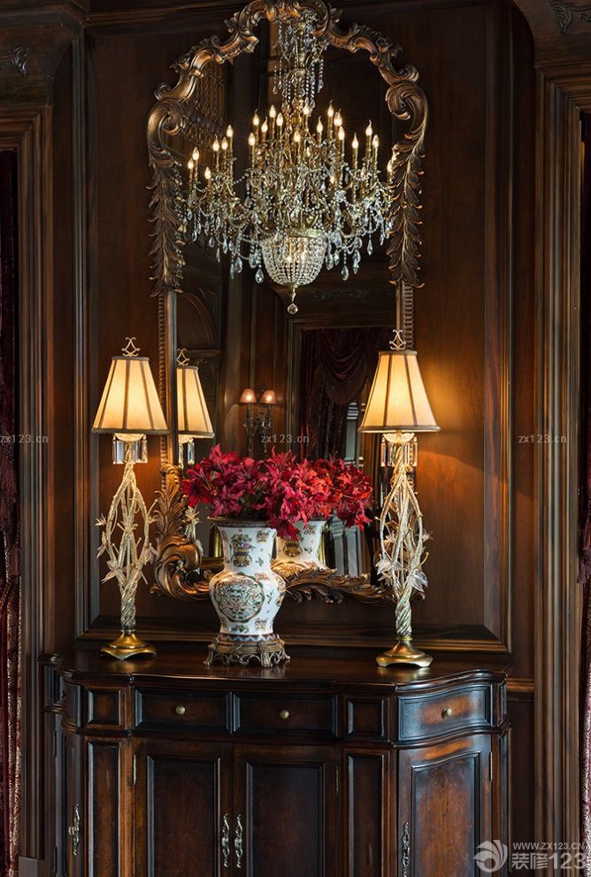 英式混搭风格水晶吊灯装修图片欣赏