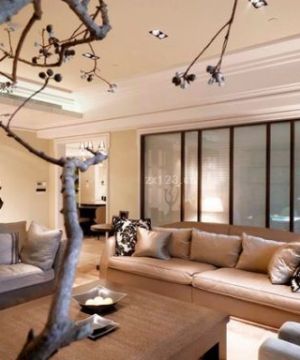 新古典主义风格客厅沙发背景墙装修效果图