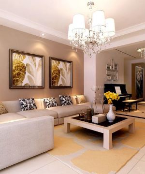 现代风格家装客厅多人沙发设计装修效果图片