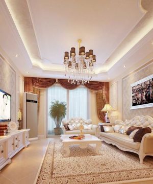 房子客厅沙发背景墙装修设计图片大全欧式