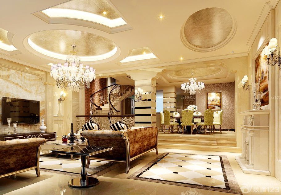 小别墅装修效果图大全2025图片客厅吊顶