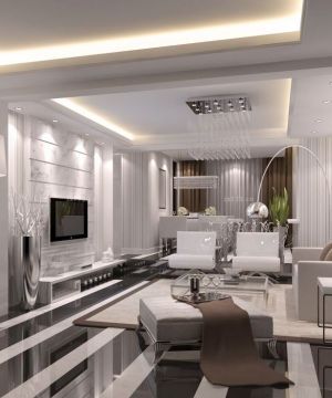 时尚现代风格装修效果图大全2025图片客厅吊顶欣赏