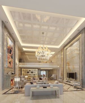 别墅装修效果图大全2025图片客厅吊顶装饰设计