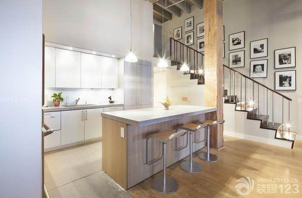 低调奢华装修风格厨房吧台设计图片