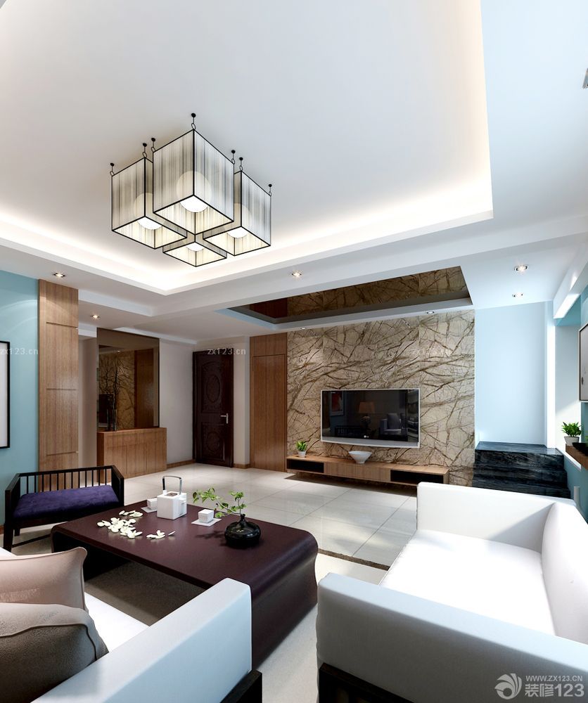 客厅电视硅藻泥背景墙效果图2025