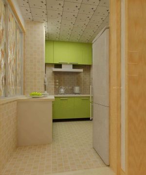 2023现代厨房小格子砖墙面装修样板间40平方房子