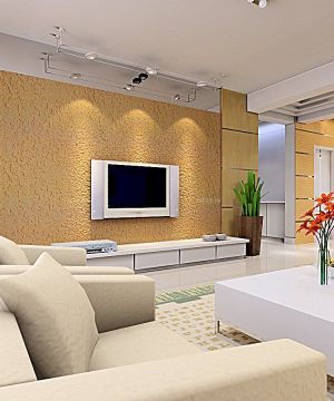 2023家装现代风格设计客厅电视硅藻泥背景墙装修效果图