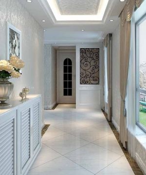 家装客厅隔门欧式玄关鞋柜装修效果图片