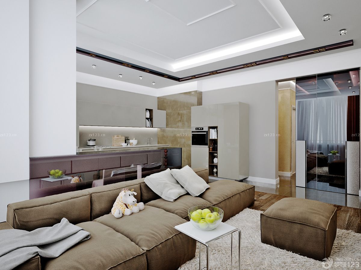 温馨客厅餐厅布艺沙发装修效果图大全2025图片