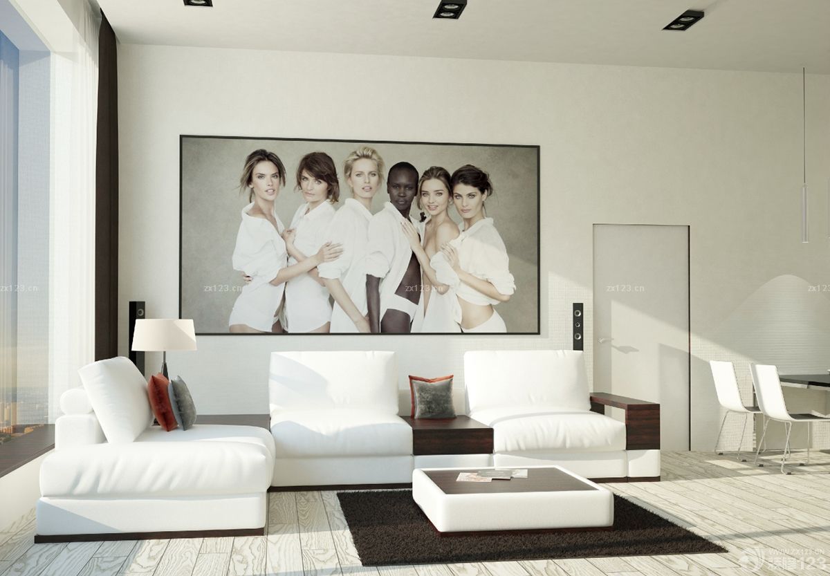 简约客厅餐厅装饰画装修效果图大全2025图片