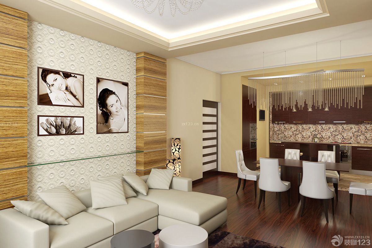 时尚客厅餐厅背景墙设计装修效果图大全2025图片