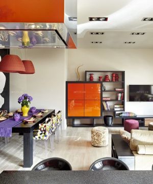 时尚客厅餐厅一体装修效果图大全2025图片