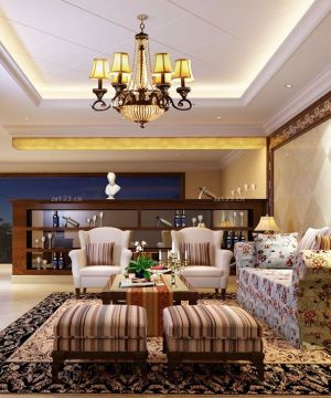 美式家装别墅电视背景墙装修效果图大全2025图片