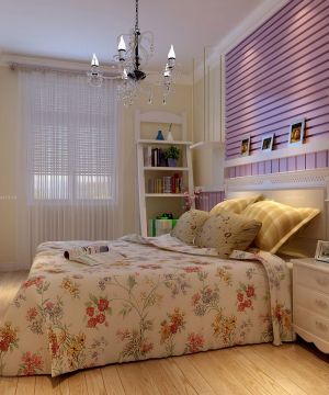 卧室床头背景墙造型装修效果图三室两厅欧式