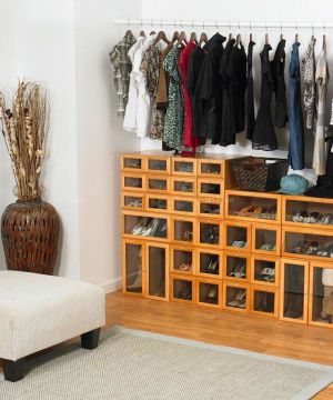 最新简易中式玄关鞋柜装修实景图