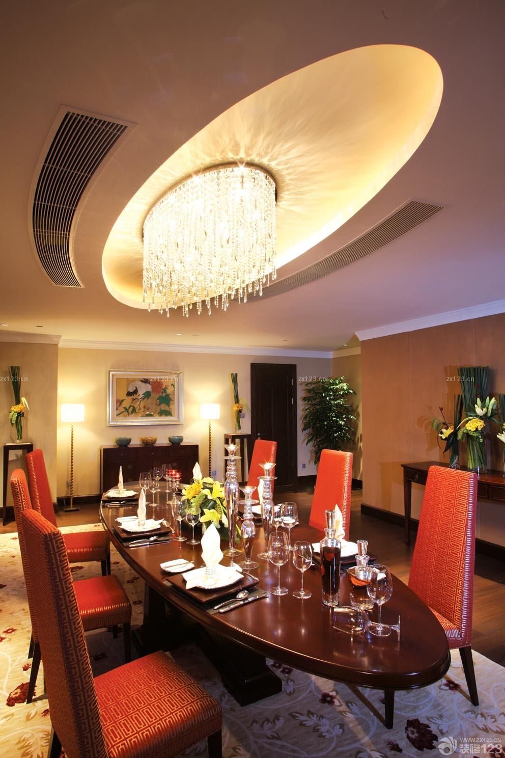 2025酒店房间餐厅吊顶装修效果图片 