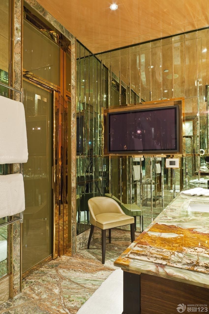 2023酒店室内设计艺术玻璃背景墙装修效果图片