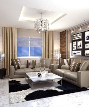 最新精美20平方客厅沙发背景墙装修效果图片