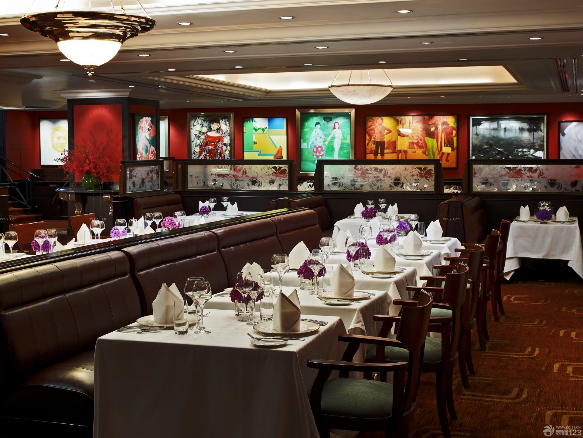 酒店餐厅背景墙装修效果图2025图片