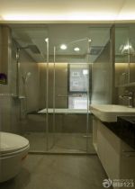 2025现代风格简约卫生间玻璃隔断设计图片