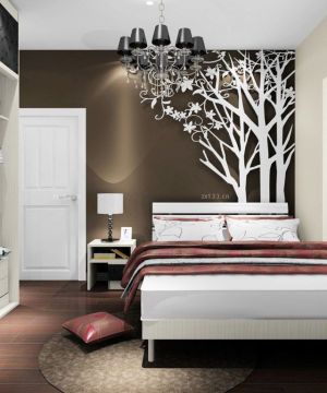 40平米房子卧室床头背景墙造型装修设计图片